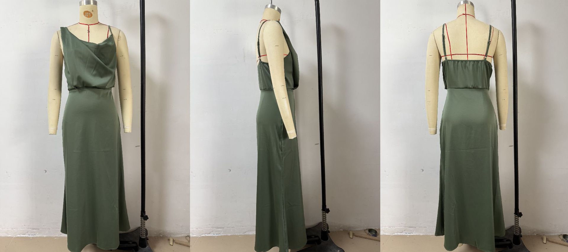 Women Summer Solid Satin Suspender Sexy Dress 31