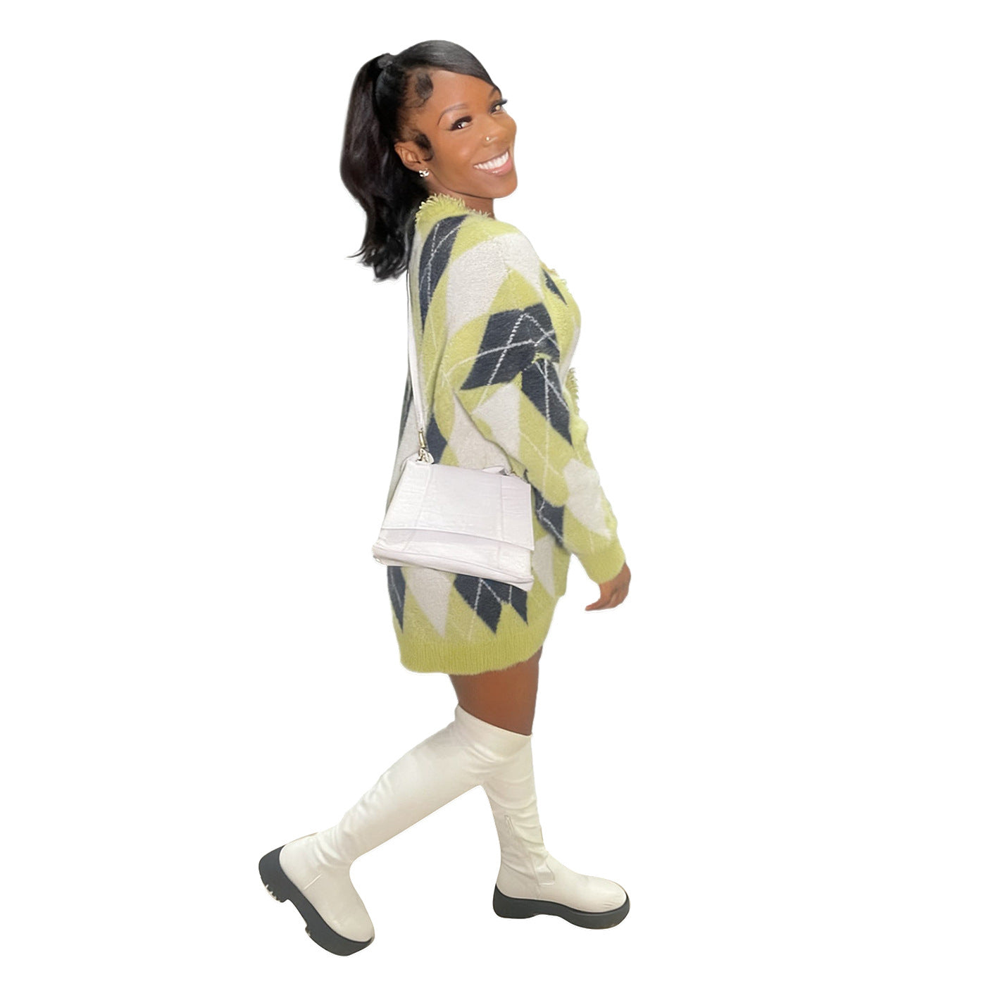 Women's Casual Knitting Mid-Length Coat 5