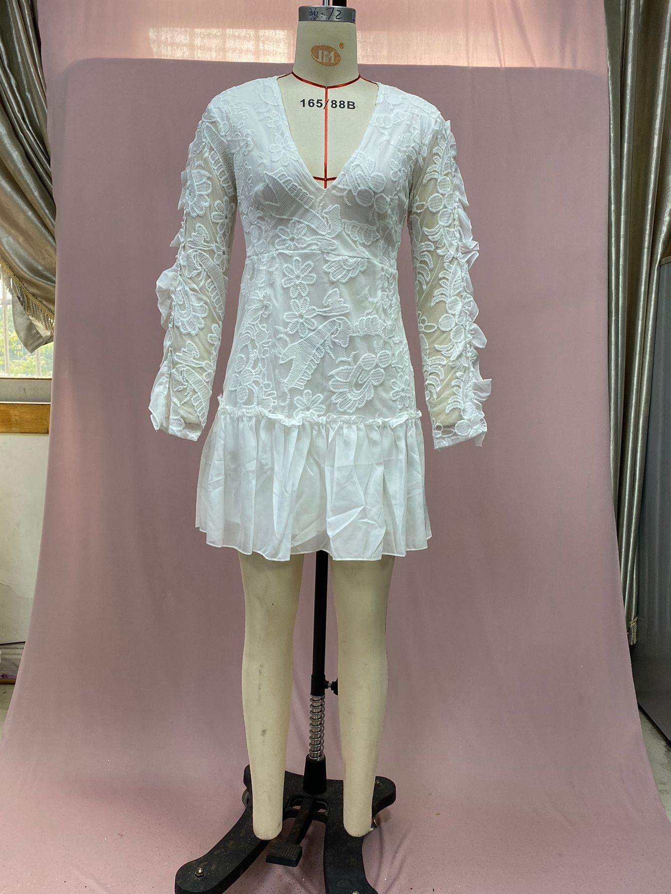 Summer Women embroidered sexy lace dress 4