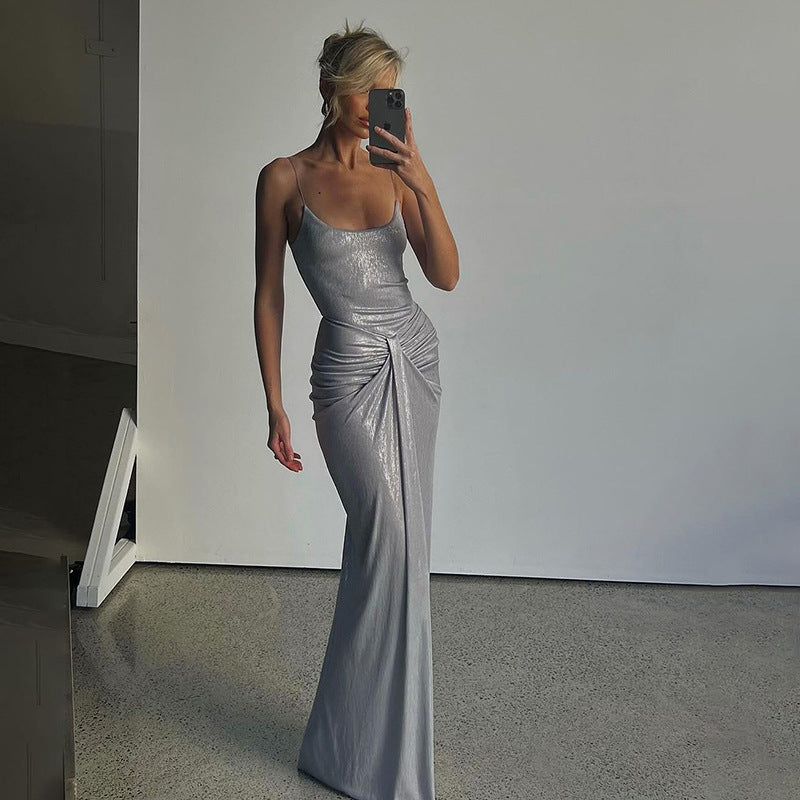 Women Spring Sexy Backless Strap Dress