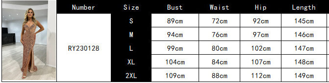 Chic Sexy Strap Sequin Slit Formal Party Dress 12