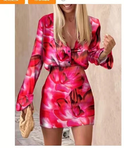 Creative Spring Street Hipster Women'S Fashion Casual Print Shirt And Skirt Two Piece Set 9