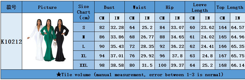 Women Autumn Sexy Slim Deep V-Neck Long Sleeve Dress Dress 15