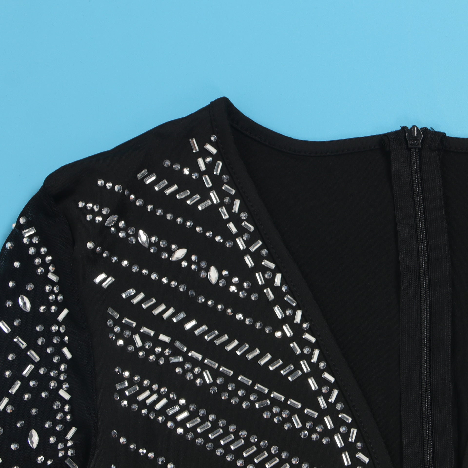 Women Sexy Beaded V-Neck Stretch Jumpsuit 15