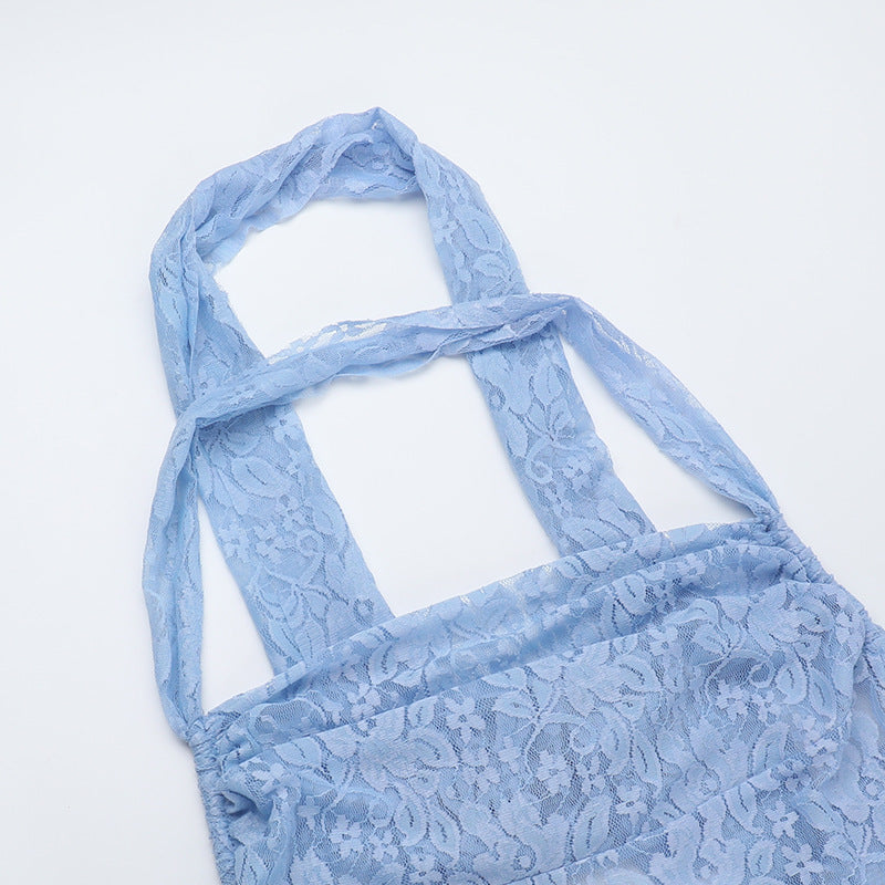 Women Holidays Lace See-Through Sexy Strap Dress 8