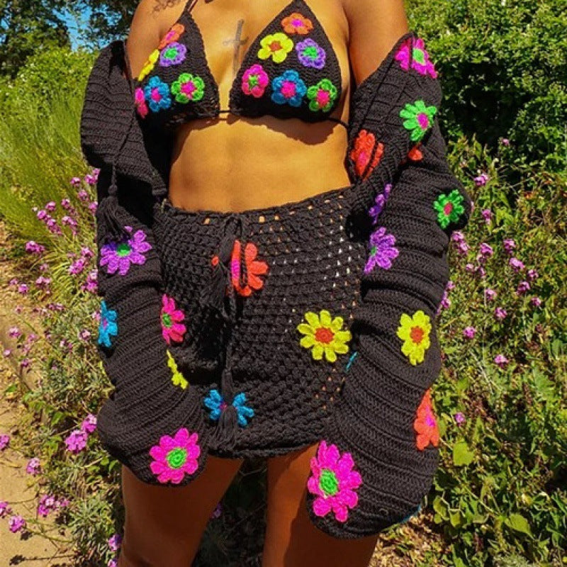 Summer Casual Crochet Knitting Skirt Set 18