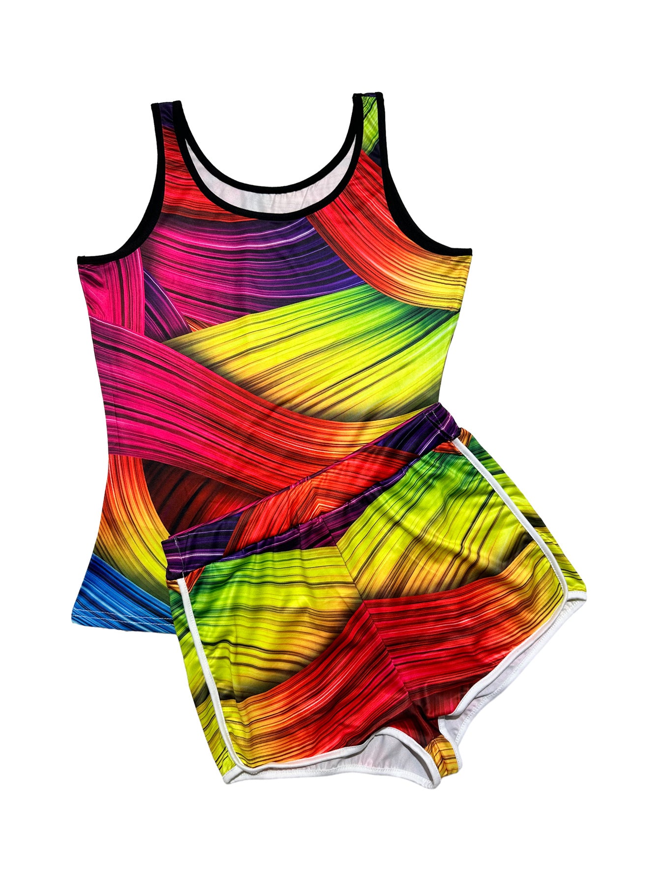 Women's clothing sexy tight fitting print vest shorts two-piece set 12