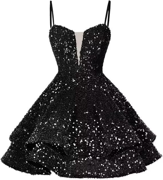 Women Sequined Strapless Sexy Prom Dress 9