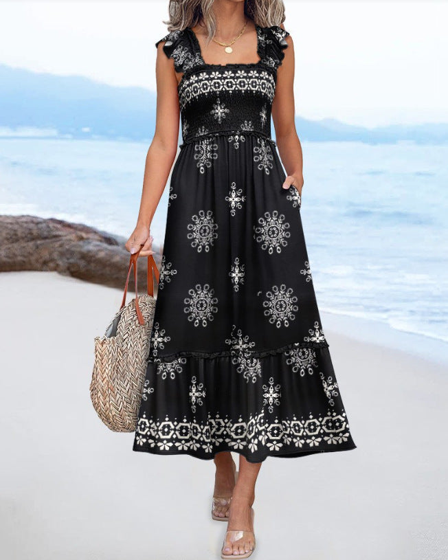 Women Beach Holidays Printed Dress 7