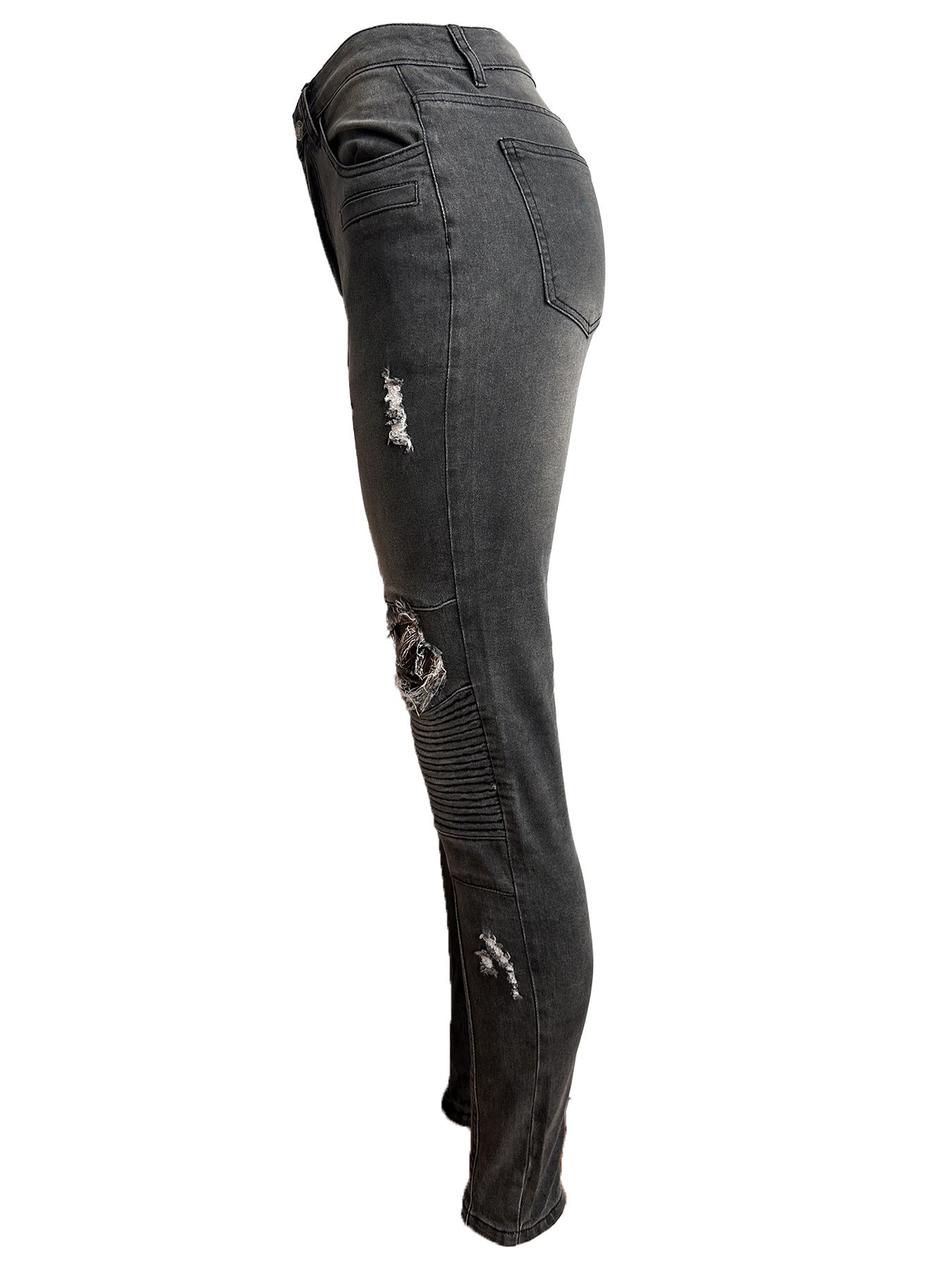 Women Stretch Ripped Denim Pants 10