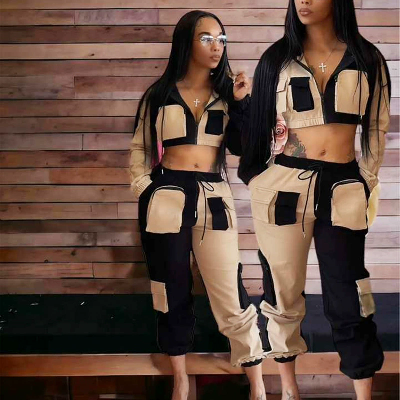 Women Double-piece hooded Top and trousers Casual Two Piece Set 6