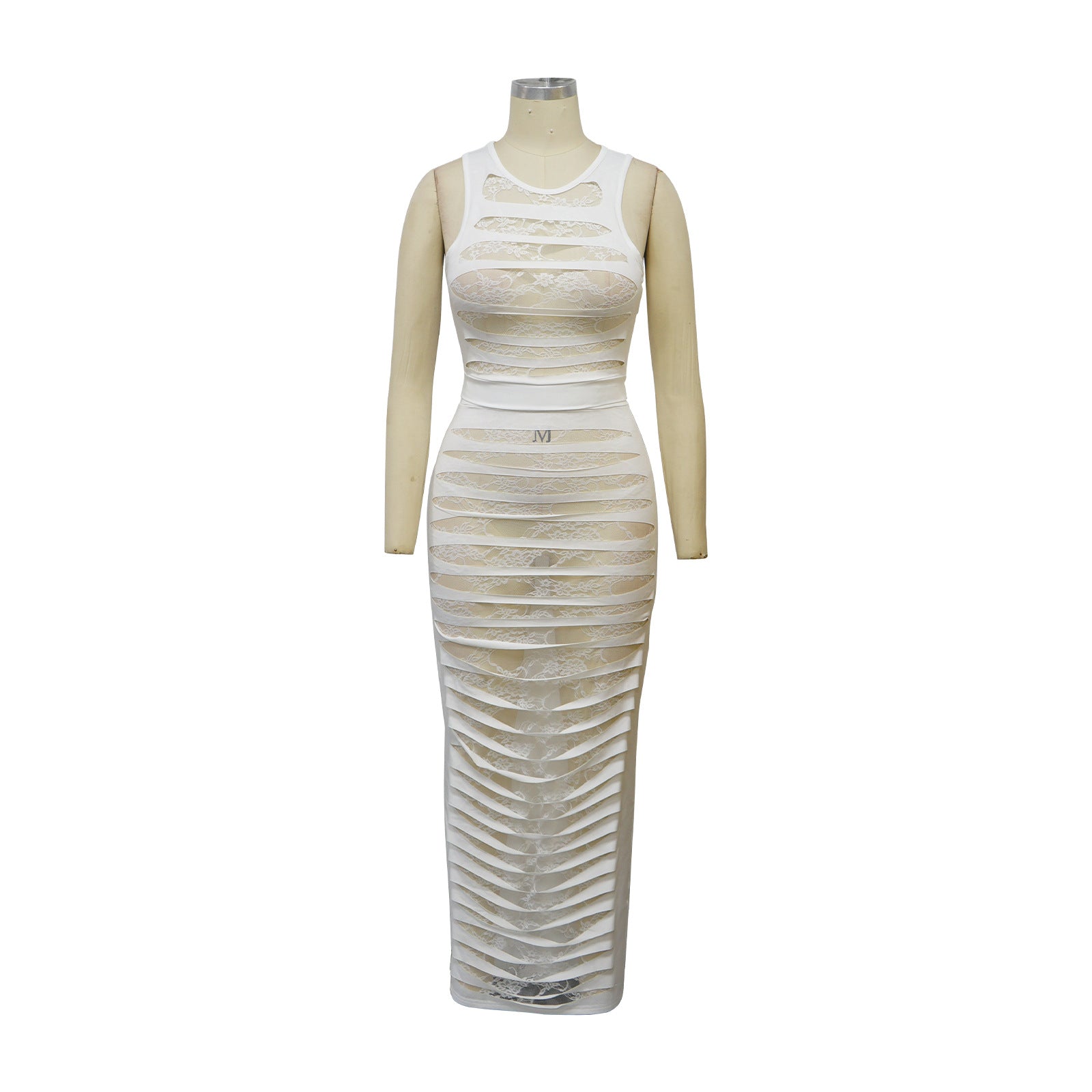 Fashion Women's Sexy Sleeveless Lace Patchwork Two Piece Skirt Set 11