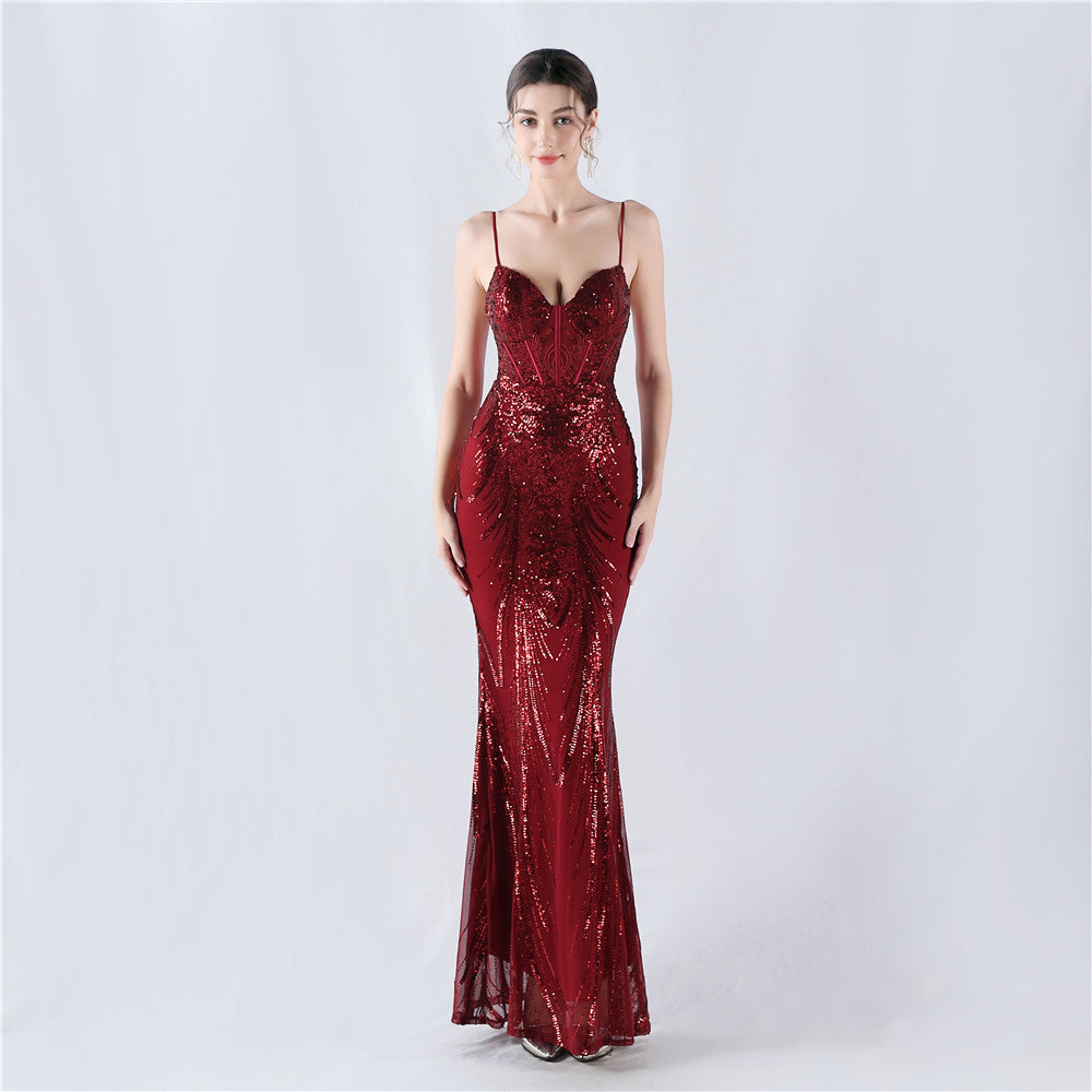 Plus Size Women Sequined Formal Party Maxi Evening Dress 17