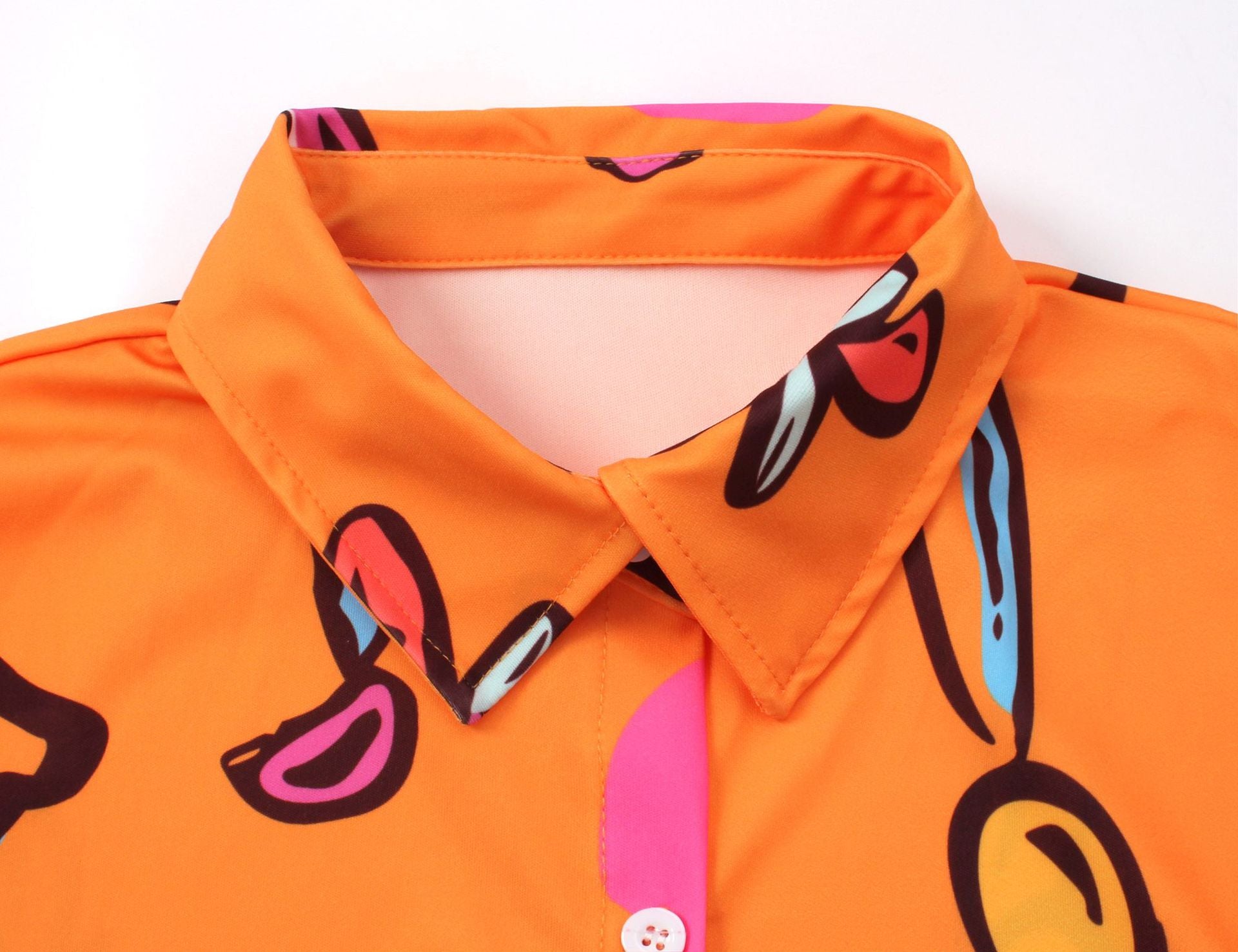 Fashionable Print Casual Women's Shirt Dress 28