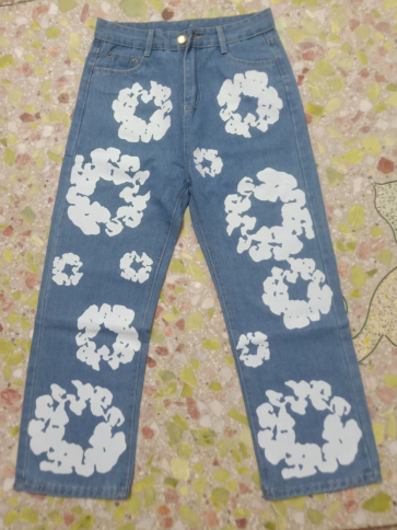 Men Casual print Denim Pants 9