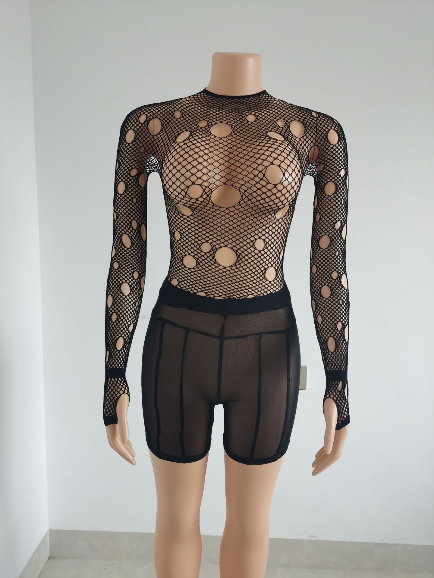 Women Summer Sexy See-Through Mesh Shorts 16