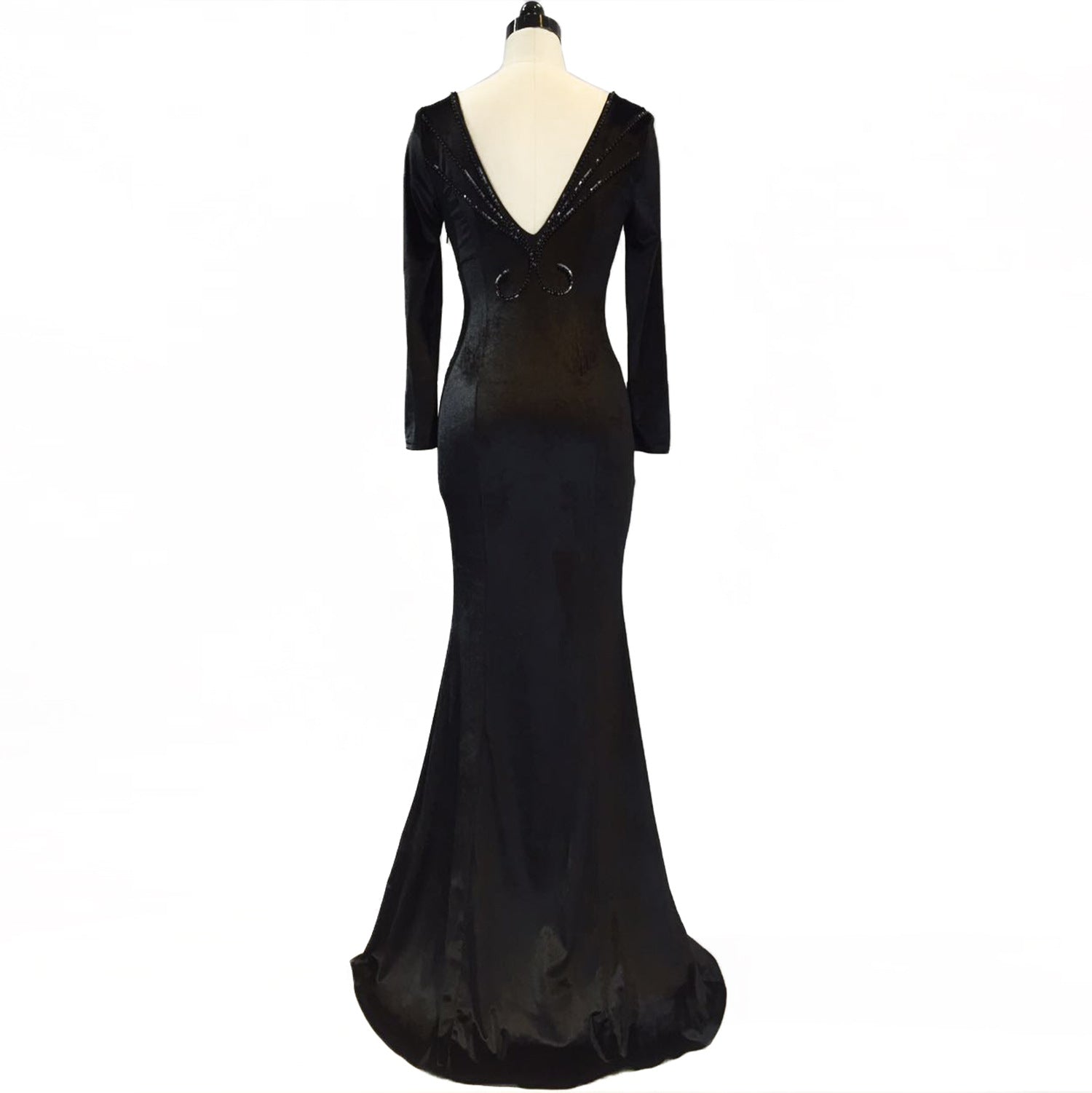 Women Long-Sleeved Velvet Evening Dress Formal Party Autumn And Winter Long Fishtail Party Dress 34