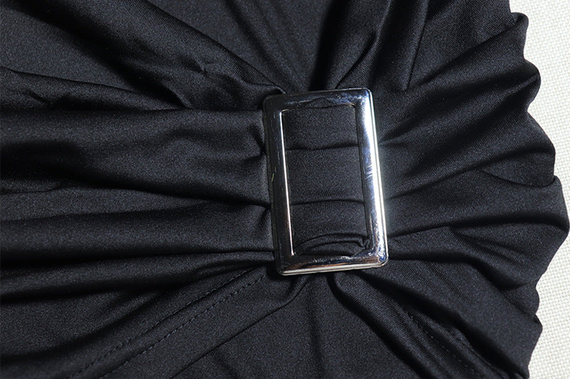 Solid Color Slash Shoulder Long Sleeve Tight Fitting Bodycon dress 16