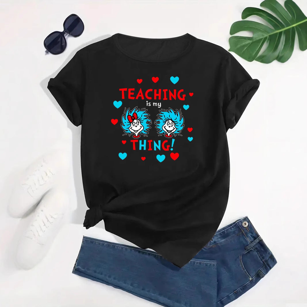 Plus Size Floral Print Short Sleeve Round Neck T-Shirt 3