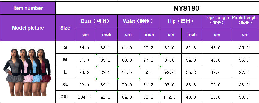 Women Sexy Lace-Up Contrast Long Sleeve Top and Puffy Skirt Set Underwear 13