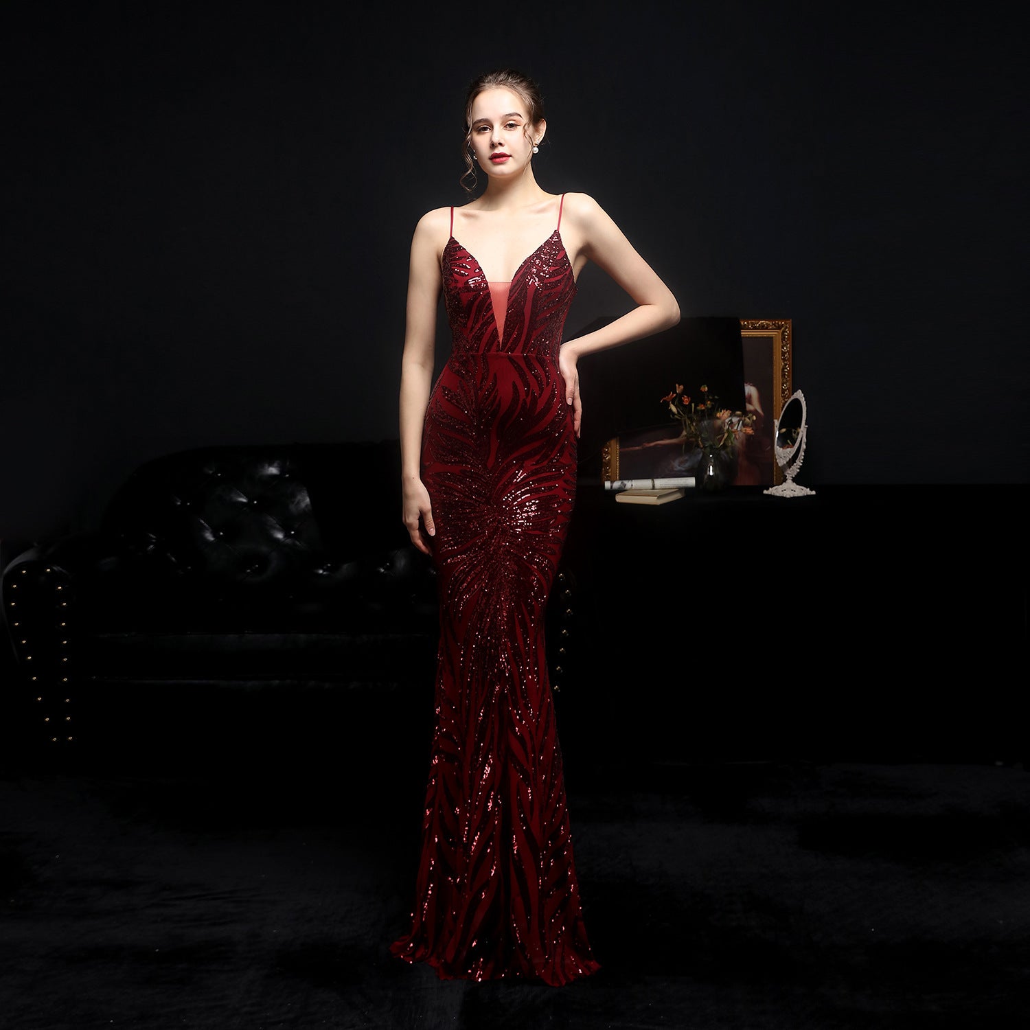 Summer Sequin Strap Mermaid Long Evening Dress 12