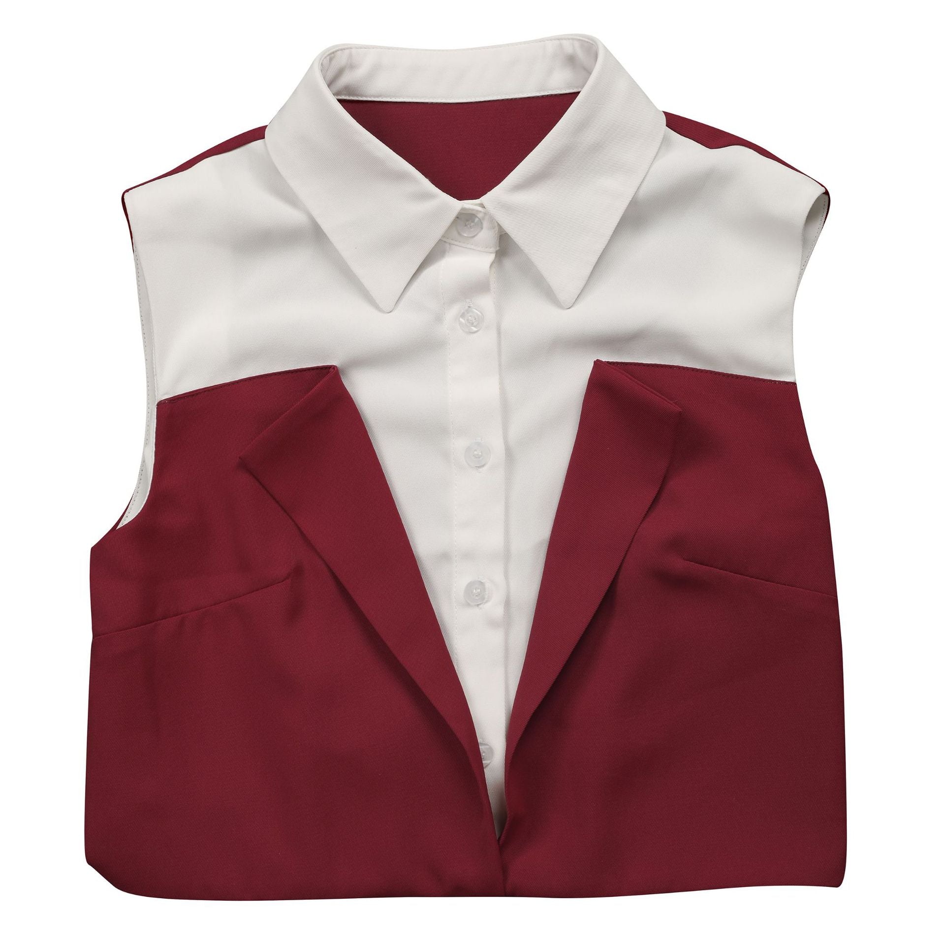 Summer Women's Sleeveless Shirt Pants OL Two-Piece Set 13