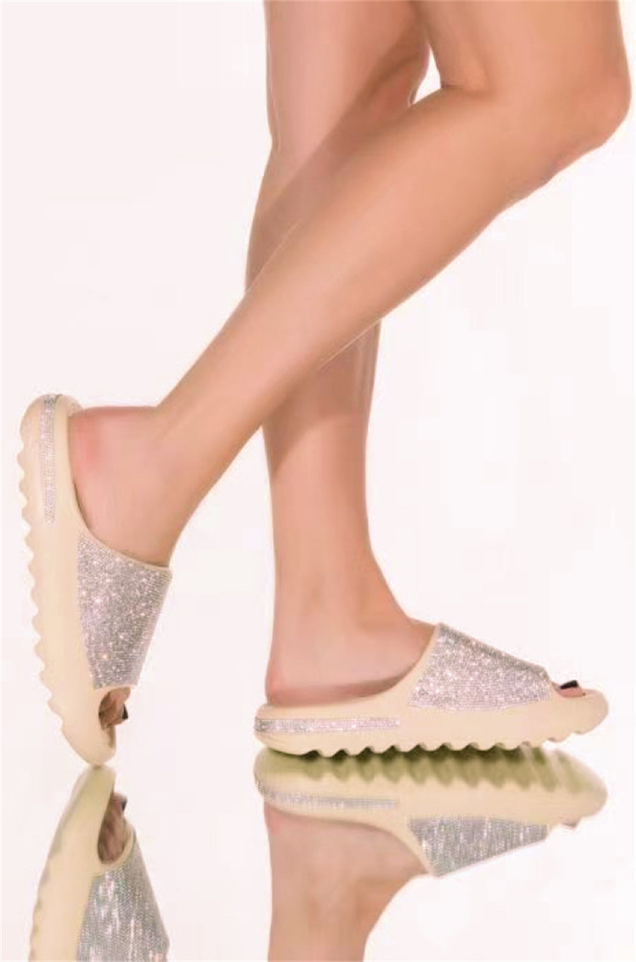 Women's Shoes Diamond Thin Flash Thick Bottom Slippers Sandals Slides Slipper 8