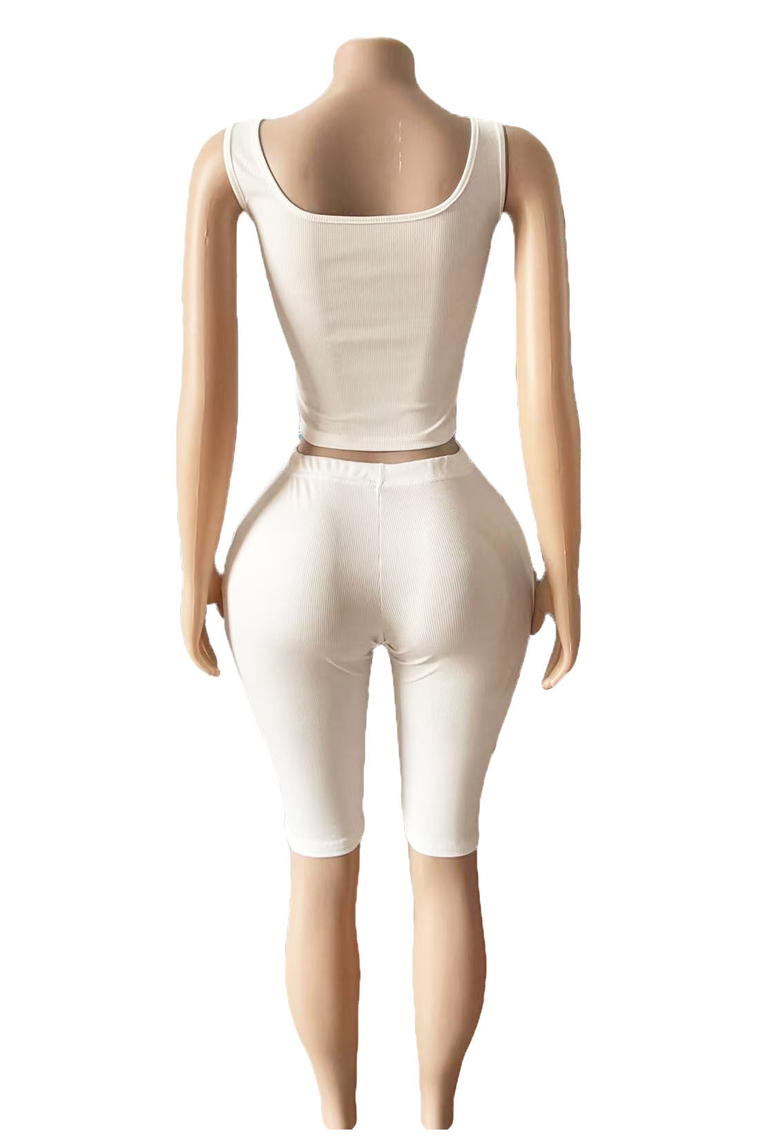 Women Lace-Up Tank Top and Solid Pants Two-Piece Set 5