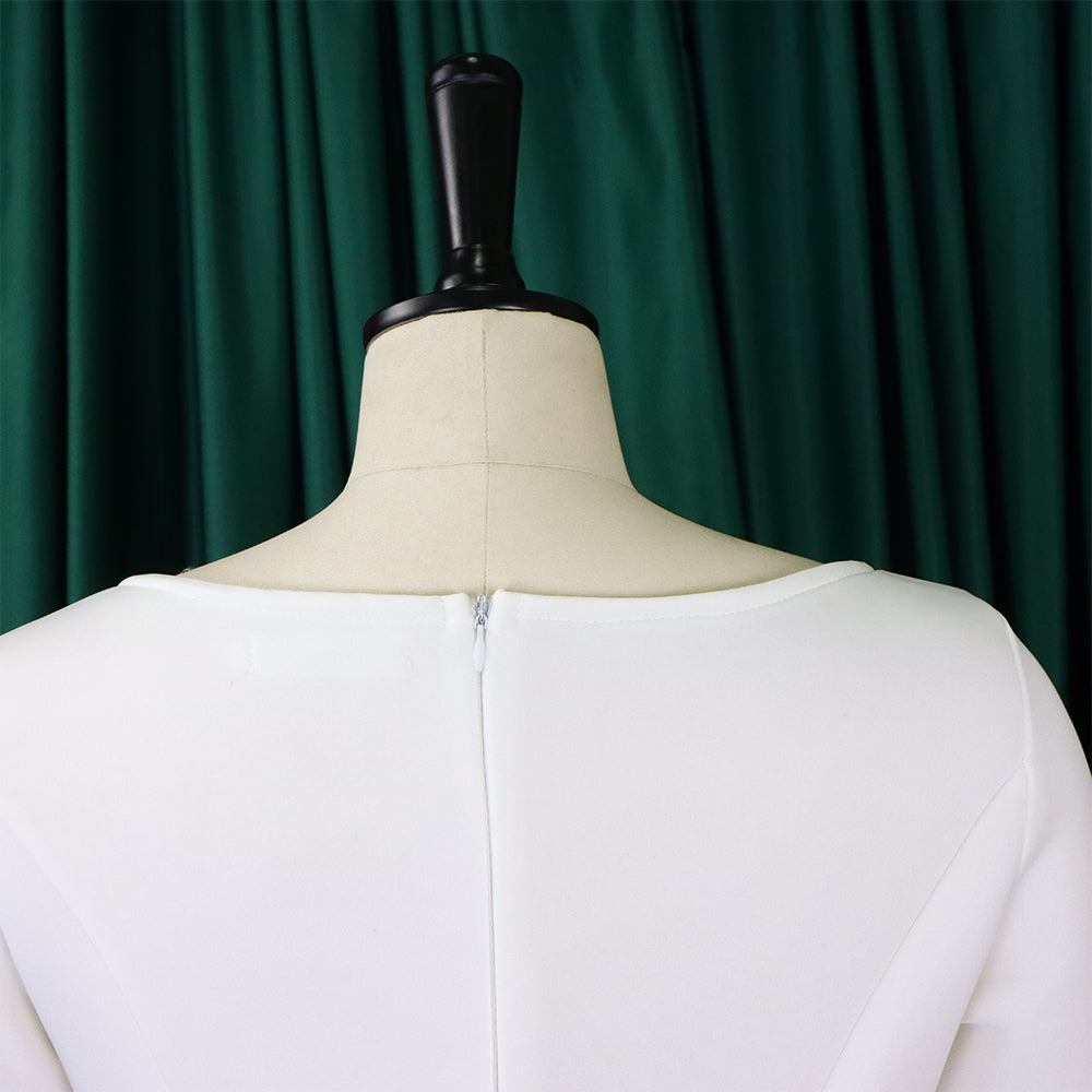 Women's Summer Solid Color Swing Dress Chic Evening Dress 33