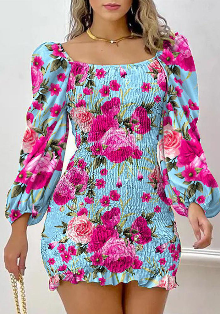 women's fashion print dress spring summer dress