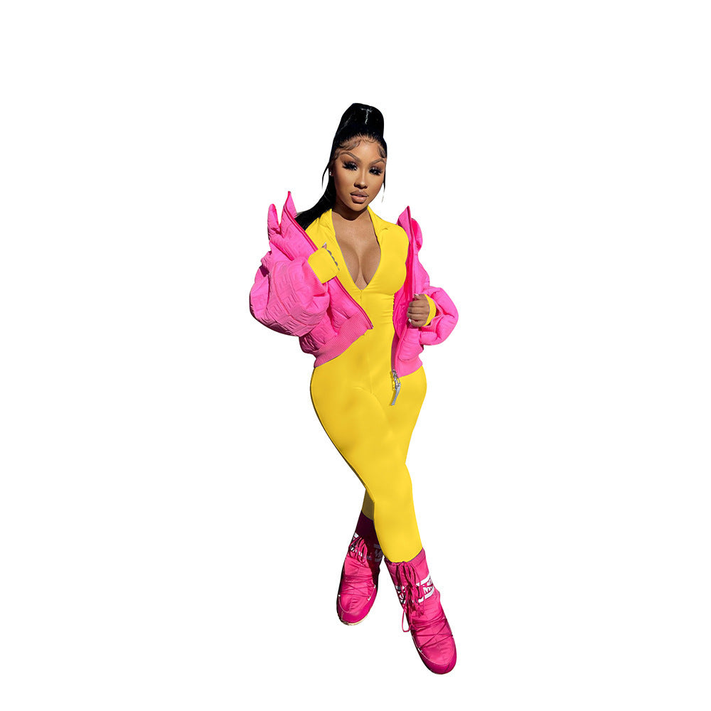 Women Autumn Zipper Jumpsuit 7