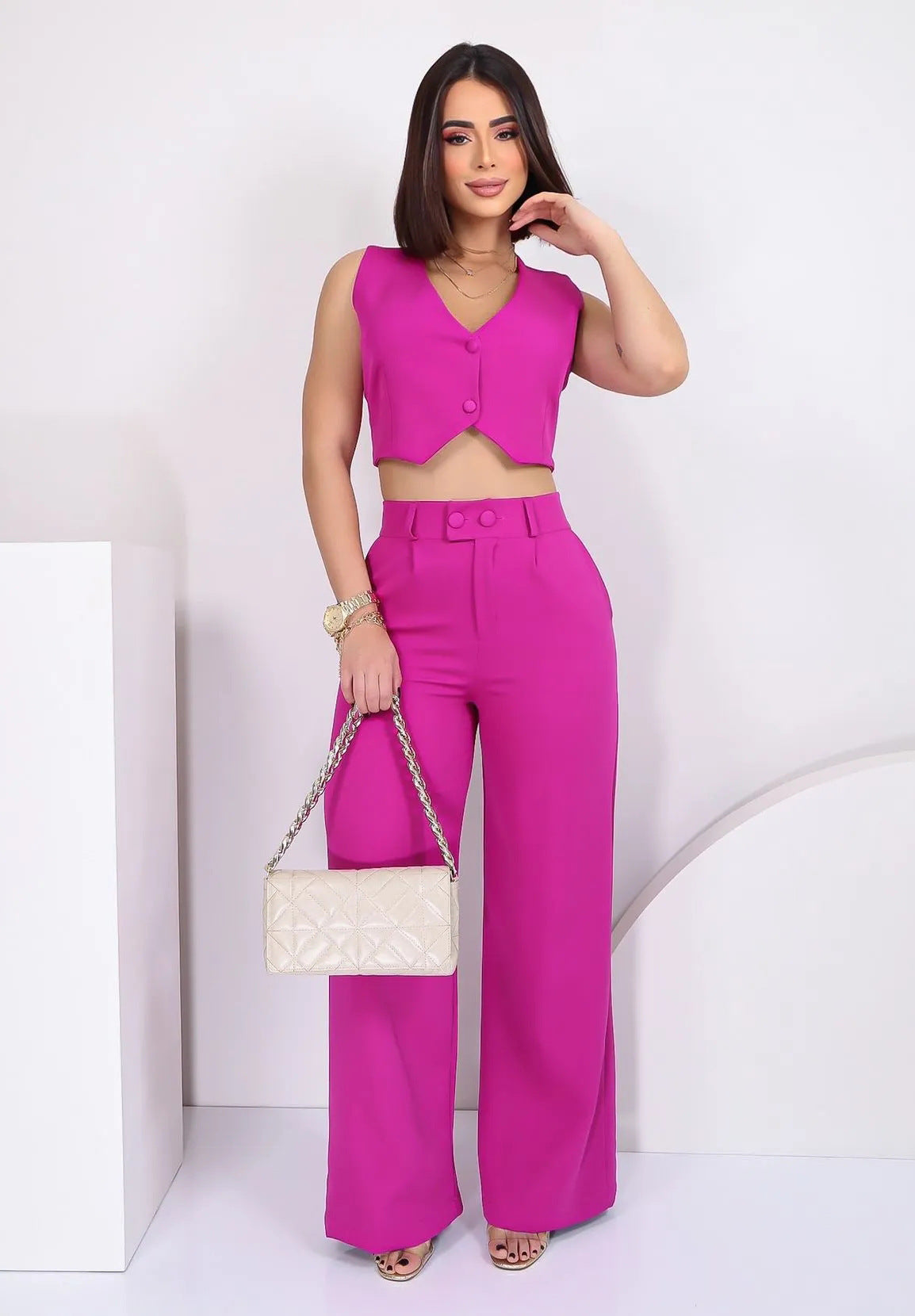 Women Summer Casual Sleeveless Top and Pant Two-piece Set 5