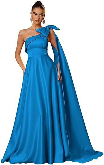 Women One-Shoulder Satin Formal Evening Dress（Processing time need 3-6 days） 29