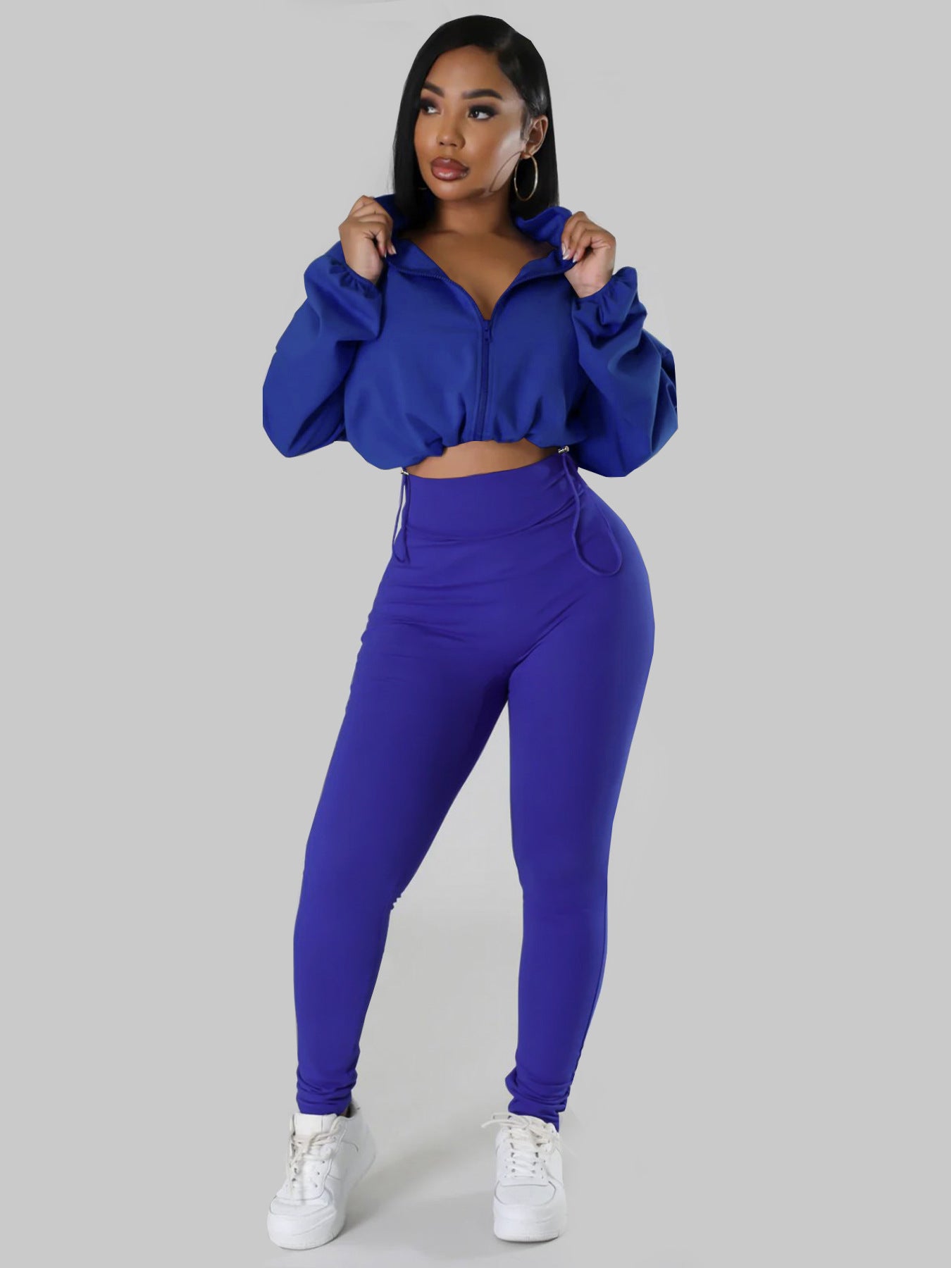 Women hooded loose long-sleeved top and long pants sports two-piece set 6