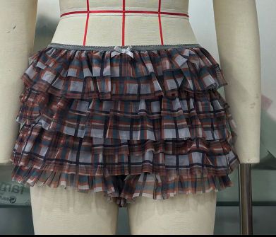 Women sexy mesh ruffle shorts