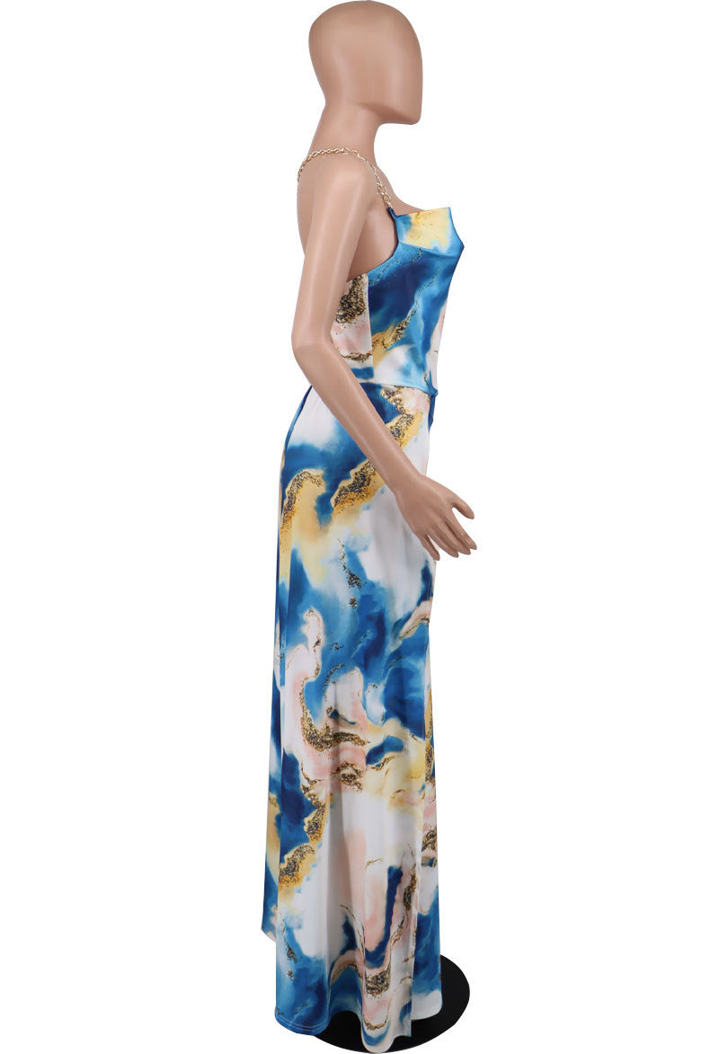 Women'S Summer Chic Slit Plus Size Straps Backless Maxi Dress 8