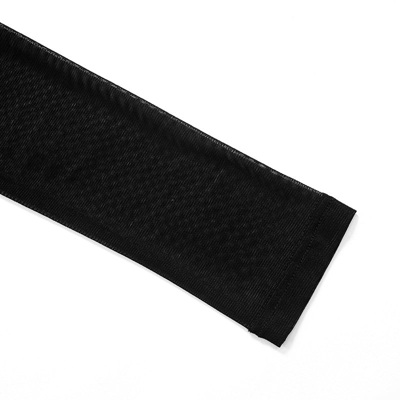 Spring Women's Fashionable Sexy See-Through  Mesh Long-Sleeved Slim Dress 11