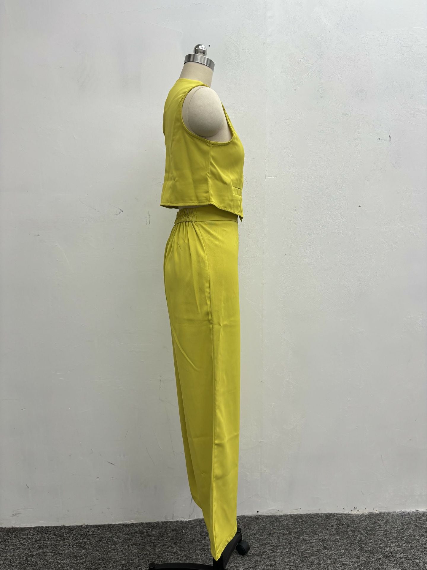 Summer Suit Women's Fashion Casual Solid Color Vest Trousers Two-Piece Set 12