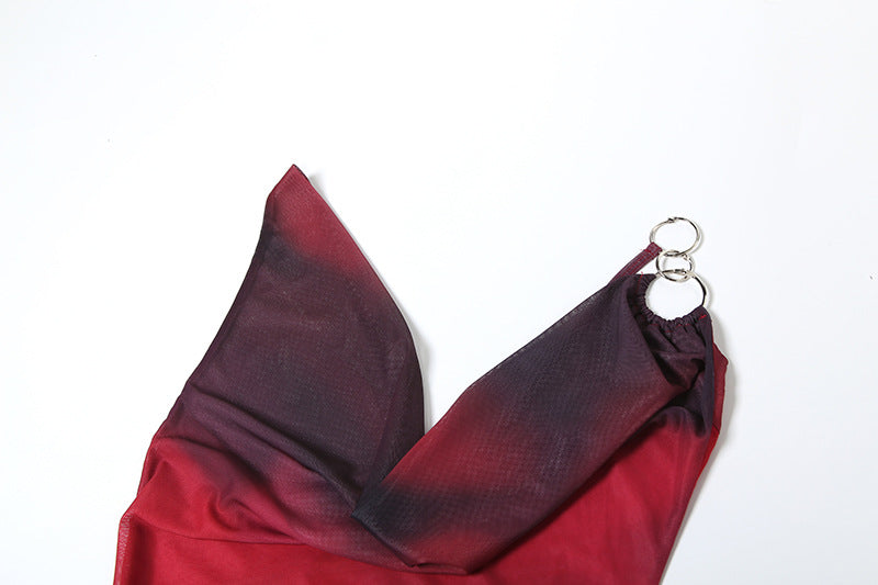 Spring Summer Women's Fashion Sexy Low Back Deep High Waist Fitted Slit Long Dress 12