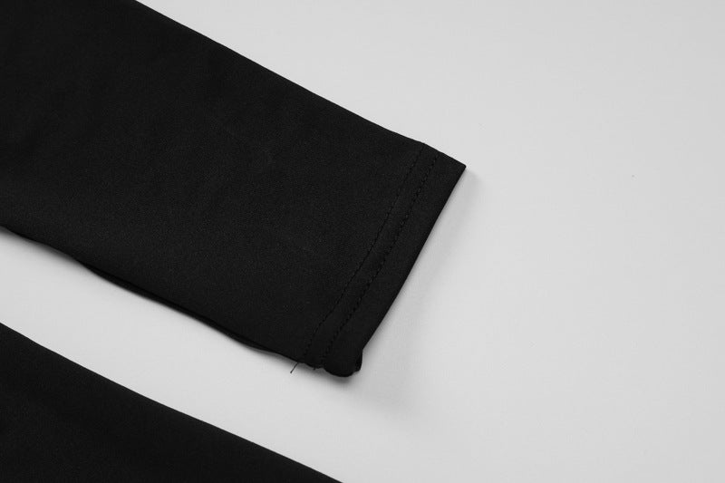 Women Winter Backless Lace Up U Neck Long Sleeve Dress 13