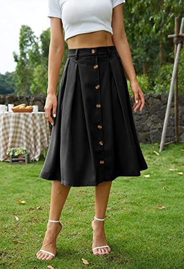 Spring Summer Women's Casual Button Skirt 5