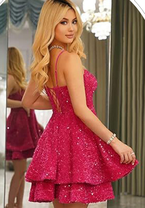 Women Sequined Strapless Sexy Prom Dress 23