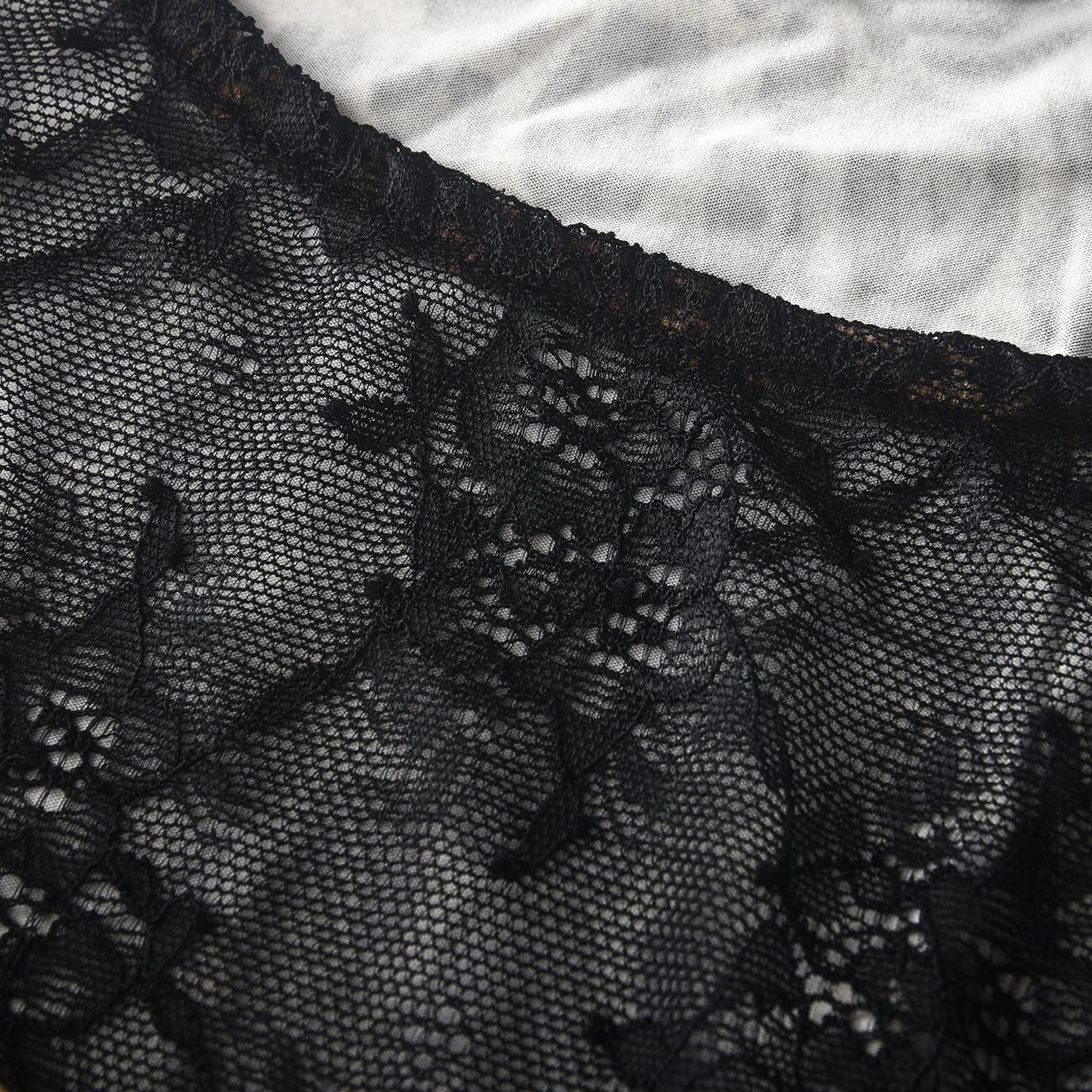 Women Sexy Round Neck Sleeveless Summer Sexy Solid Lace Patchwork Top and Skirt Two-Piece Set 10