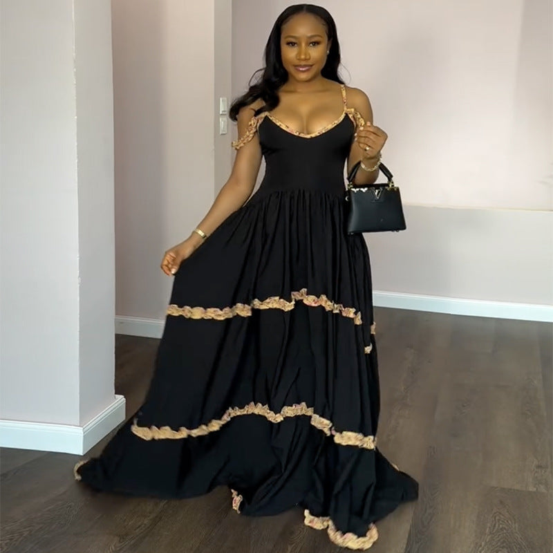 Women's Summer Fashion Sexy Straps Long Dress 4