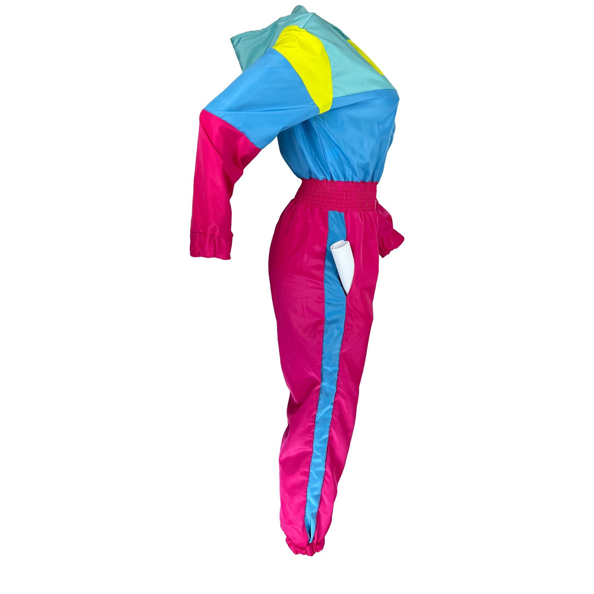 Women patchwork contrast color zipper jumpsuit 8