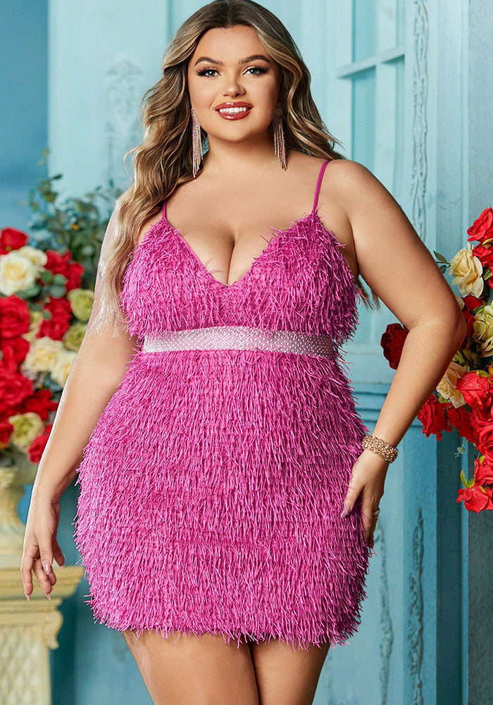 Plus Size Spring/Summer Fluffy Tassel Dress