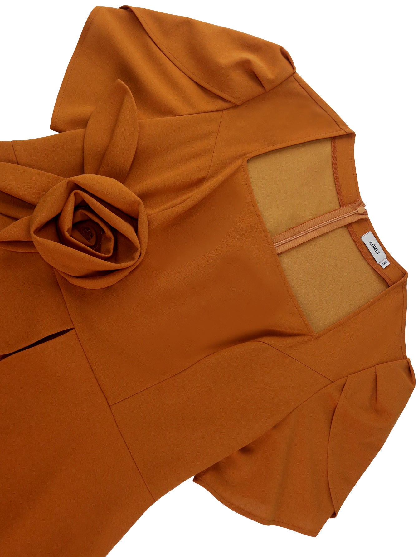 Women Elegant square collar ruffle flower bodycon Dresses 14