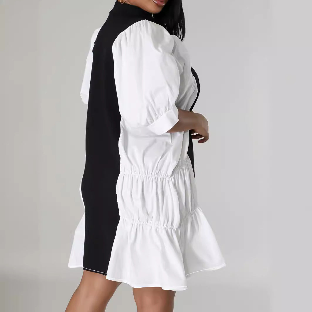 Women's Casual Color Block Fashion Summer Loose Dress 3