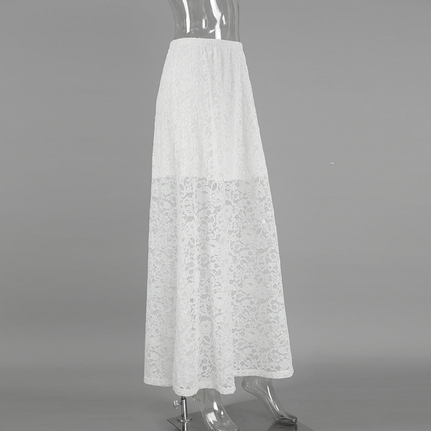 Spring Jacquard Lace Cut-Out Fashion Sexy Long Skirt 8
