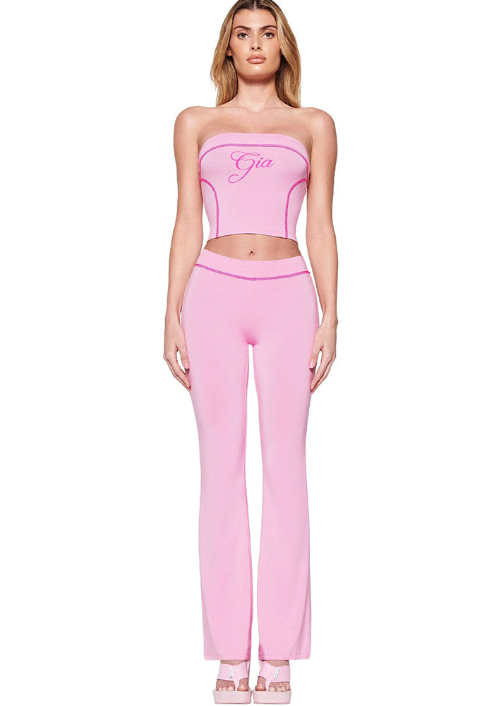 Women Cross Sports Contrast Backless Running Fitness Yoga Two-Piece Set